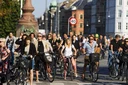 STDK. many cyclists at intersection